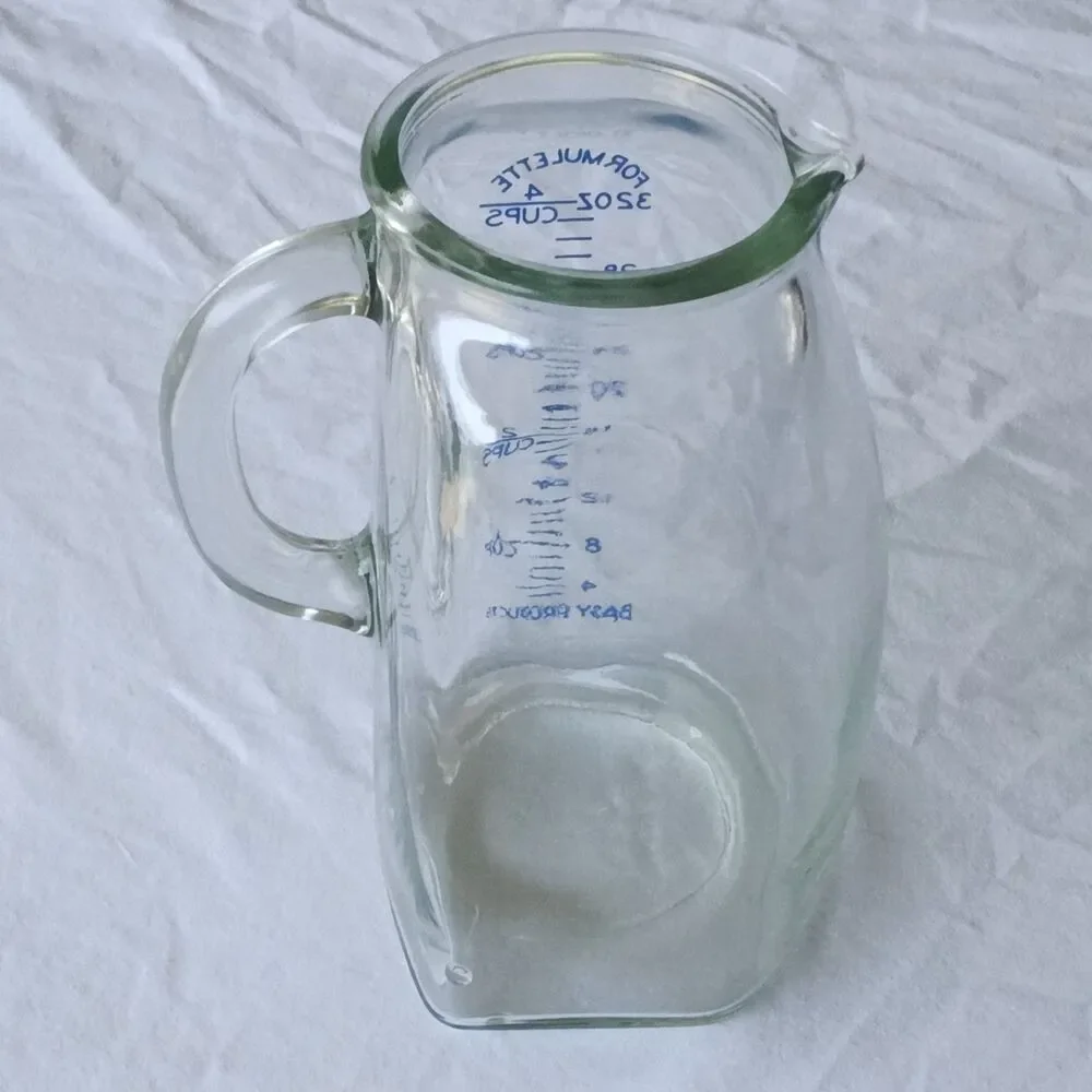 Vintage Formulette Formula Glass Measuring Pitcher 4 Cup 32oz Baby Formula Mixer